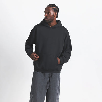 FLEECE LOUNGE MENS RELAXED HOODIE | WASHED ONYX
