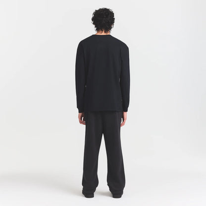 HEAVYWEIGHT COTTON MENS RELAXED LONG SLEEVE T-SHIRT | OBSIDIAN