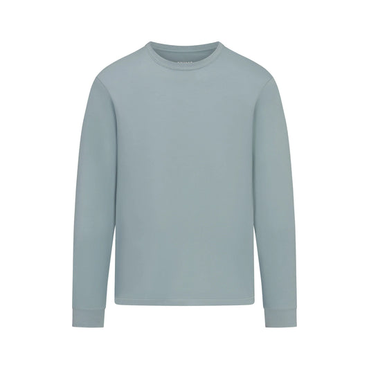 SKIMS COTTON MENS CLASSIC LONG SLEEVE T-SHIRT | SKY