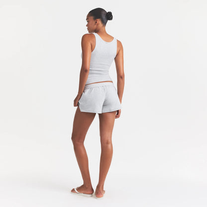 COTTON JERSEY LOOSE SHORT | LIGHT HEATHER GREY