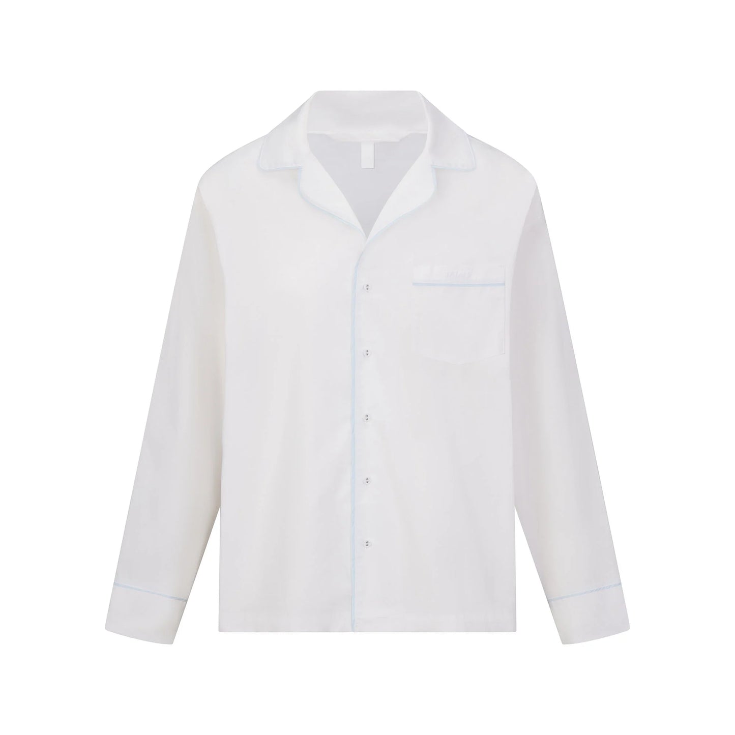 COTTON POPLIN SLEEP LONG SLEEVE AND BOXER SET | SNOW CONTRAST