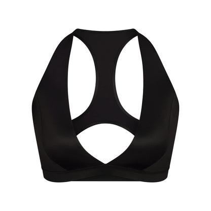 NikeSKIMS SATIN SHINE RACERBACK BRA | OBSIDIAN