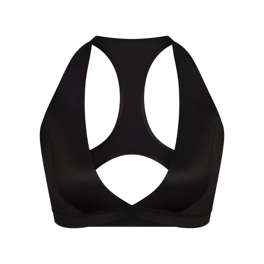 NikeSKIMS SATIN SHINE RACERBACK BRA | OBSIDIAN